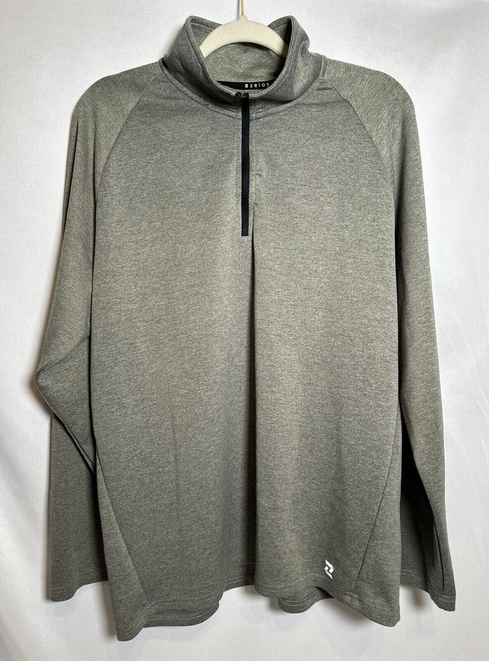 Zelos Pullover Men's Medium Grey 1/4 Zip Activewear Sweatshirt Long Sleeve